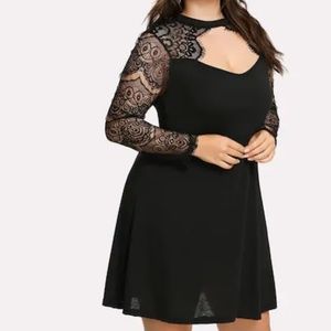 Plus Eyelash Lace Panel Dress